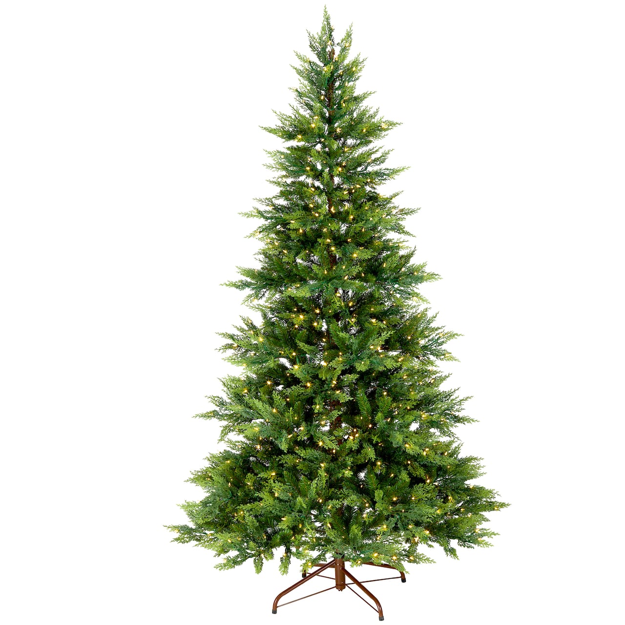 7.5ft. Pre-Lit Festive Fern Artificial Christmas Tree, Clear Lights